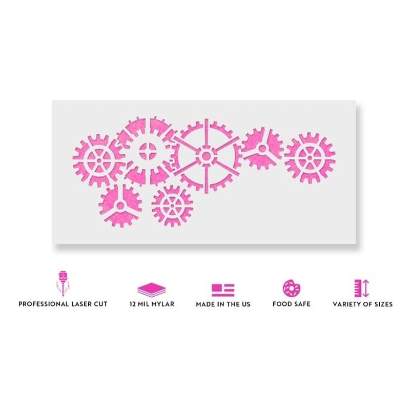 Casa si Gradina - Decoratiuni - DIY - Sabloane decorative pereti - Sablon Perete vopsire, tencuiala 0.7mm Roti Dintate model MXSP7470, 700 x 700 mm - Infinity.ro