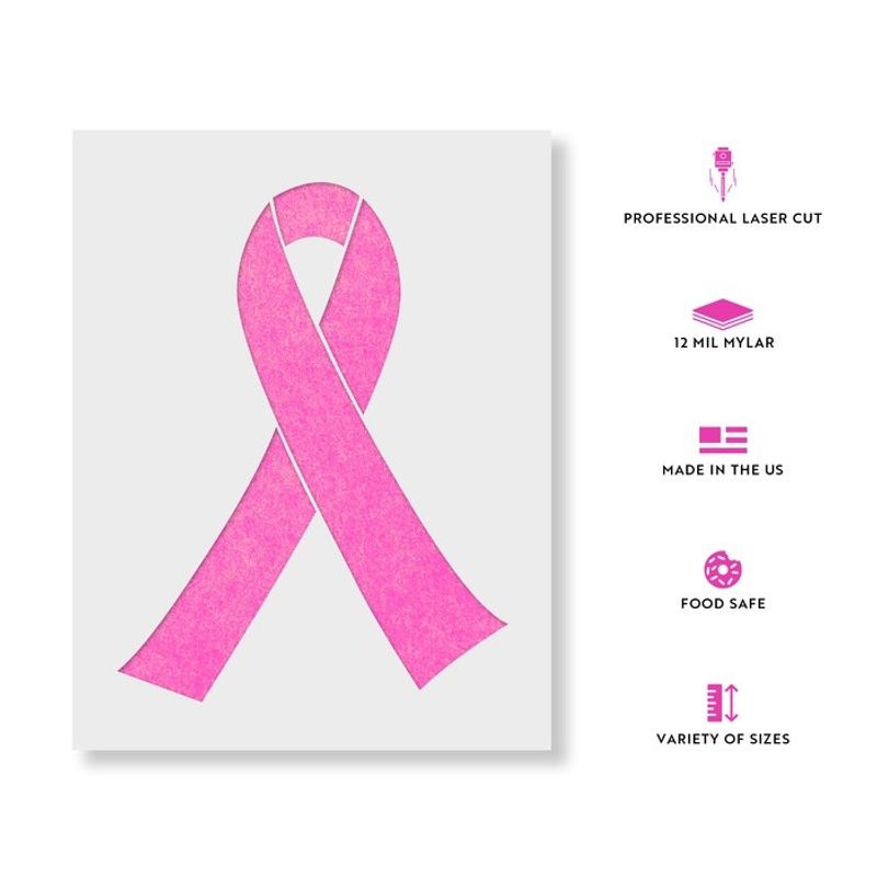 Casa si Gradina - Decoratiuni - DIY - Sabloane decorative pereti - Sablon Perete vopsire, tencuiala 0.7mm Panglica Cancer de San model MXSP7461, 100 x 100 mm - Infinity.ro
