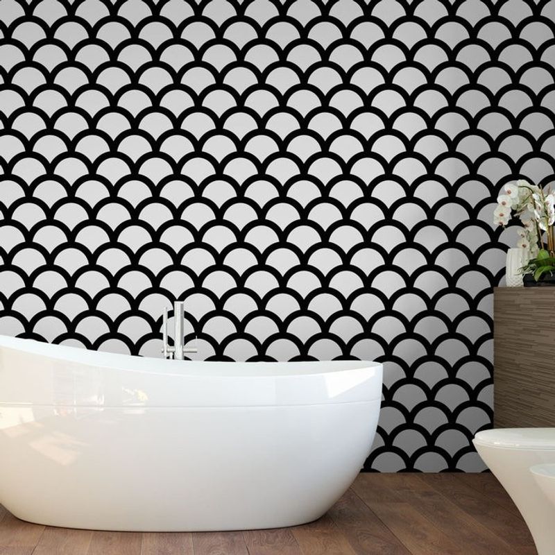 Casa si Gradina - Decoratiuni - DIY - Sabloane decorative pereti - Sablon Perete vopsire, tencuiala 900x600x0.7mm Fish Scale Refolosibil, model MXSP7071 - Infinity.ro