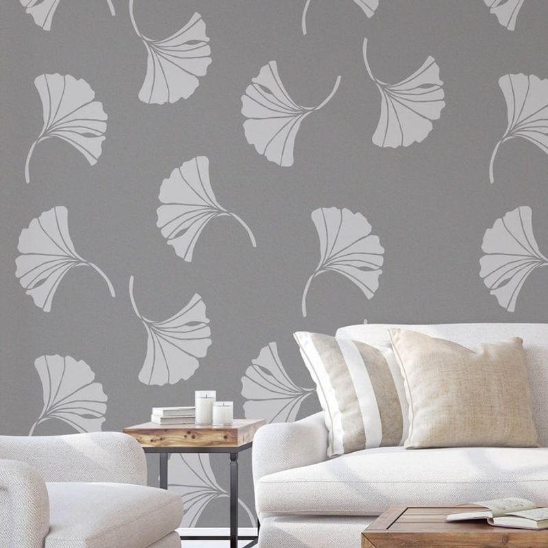 Casa si Gradina - Decoratiuni - DIY - Sabloane decorative pereti - Sablon Perete vopsire, tencuiala 900x600x0.7mm Ginkgo Refolosibil, model MXSP7072 - Infinity.ro