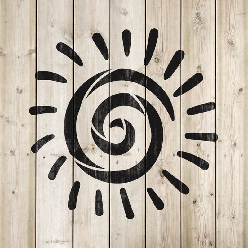 Casa si Gradina - Decoratiuni - DIY - Sabloane decorative pereti - Sablon Perete vopsire, tencuiala 0.7mm Soare Aztec model MXSP7452, 400 x 400 mm - Infinity.ro