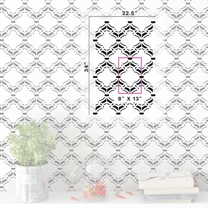 Casa si Gradina - Decoratiuni - DIY - Sabloane decorative pereti - Sablon Perete vopsire, tencuiala 900x600x0.7mm Moroccan Detailed Refolosibil, model MXSP7080 - Infinity.ro