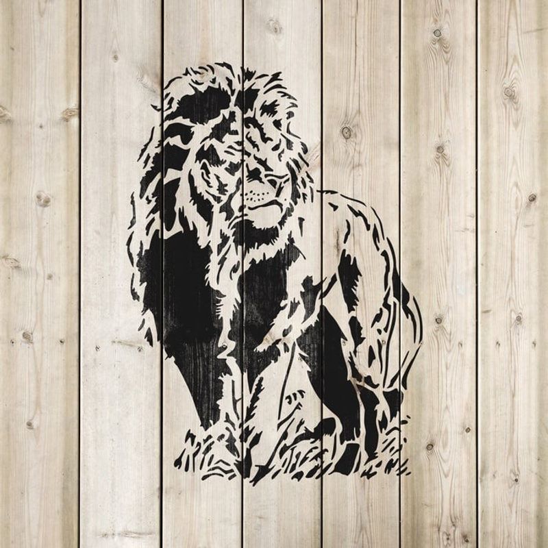 Casa si Gradina - Decoratiuni - DIY - Sabloane decorative pereti - Sablon Perete vopsire, tencuiala 0.7mm Leu model MXSP7433, 800 x 800 mm - Infinity.ro
