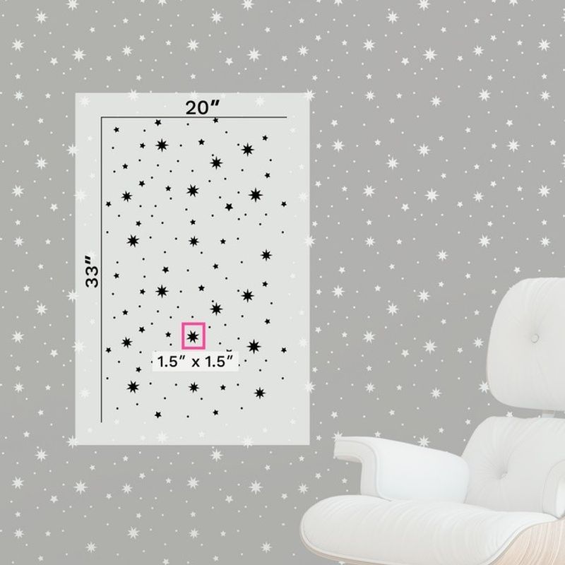 Casa si Gradina - Decoratiuni - DIY - Sabloane decorative pereti - Sablon Perete vopsire, tencuiala 900x600x0.7mm Twinkle Stars Refolosibil, model MXSP7094 - Infinity.ro