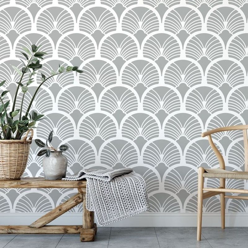 Casa si Gradina - Decoratiuni - DIY - Sabloane decorative pereti - Sablon Perete vopsire, tencuiala 900x600x0.7mm Geometric Sun Burst Refolosibil, model MXSP7095 - Infinity.ro