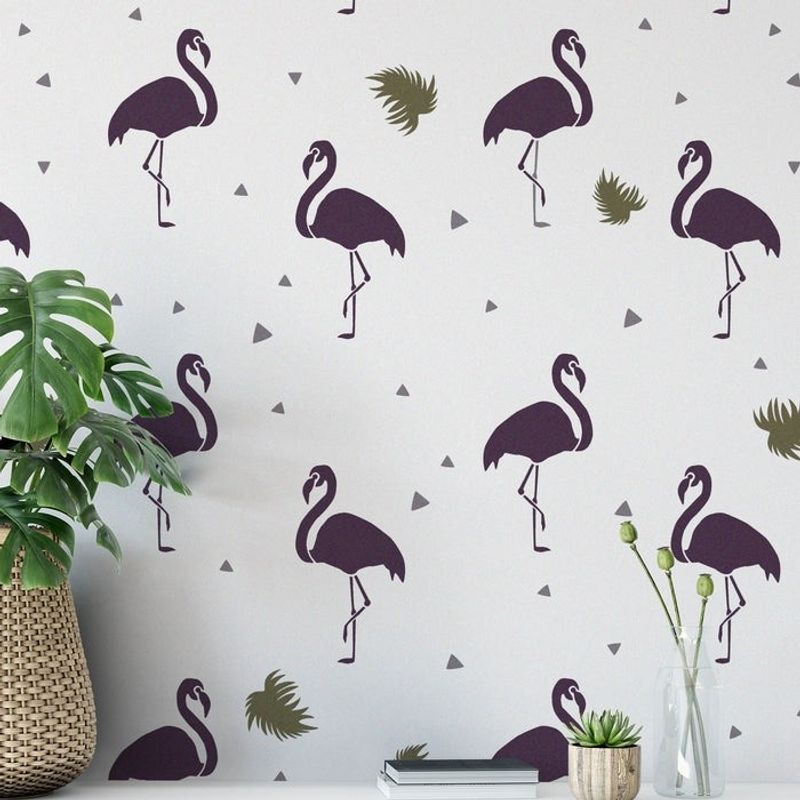 Casa si Gradina - Decoratiuni - DIY - Sabloane decorative pereti - Sablon Perete vopsire, tencuiala 900x600x0.7mm Flamingo Refolosibil, model MXSP7096 - Infinity.ro