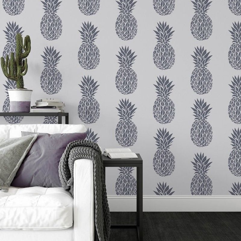 Casa si Gradina - Decoratiuni - DIY - Sabloane decorative pereti - Sablon Perete vopsire, tencuiala 900x600x0.7mm Pineapple Refolosibil, model MXSP7104 - Infinity.ro