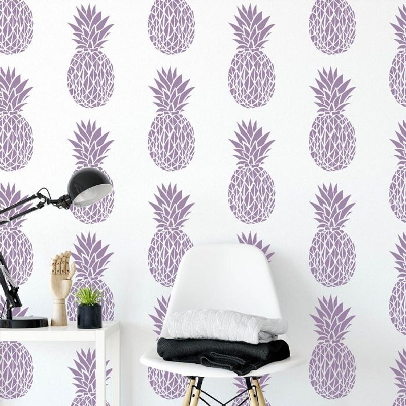 Casa si Gradina - Decoratiuni - DIY - Sabloane decorative pereti - Sablon Perete vopsire, tencuiala 900x600x0.7mm Pineapple Refolosibil, model MXSP7104 - Infinity.ro