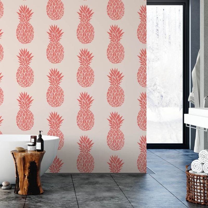 Casa si Gradina - Decoratiuni - DIY - Sabloane decorative pereti - Sablon Perete vopsire, tencuiala 900x600x0.7mm Pineapple Refolosibil, model MXSP7104 - Infinity.ro