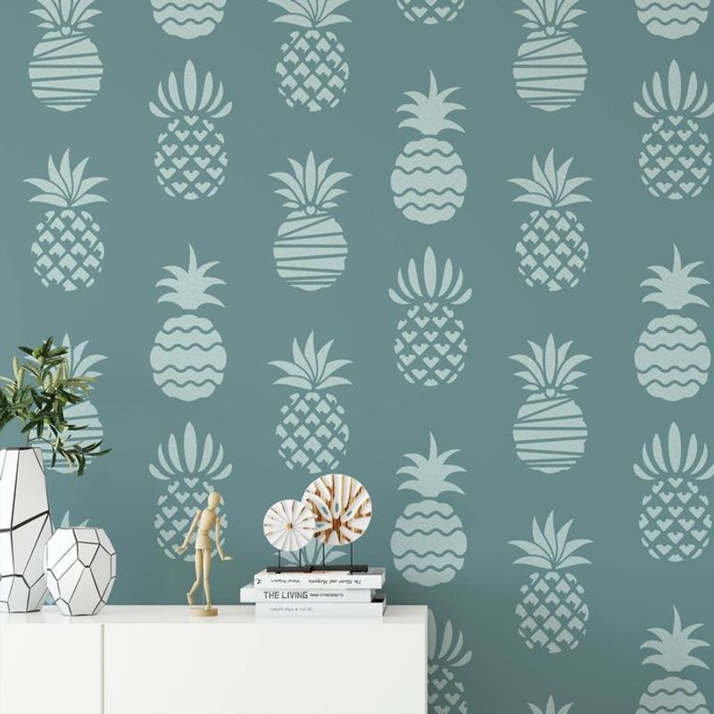 Casa si Gradina - Decoratiuni - DIY - Sabloane decorative pereti - Sablon Perete vopsire, tencuiala 900x600x0.7mm Styled Pineapple Refolosibil, model MXSP7113 - Infinity.ro