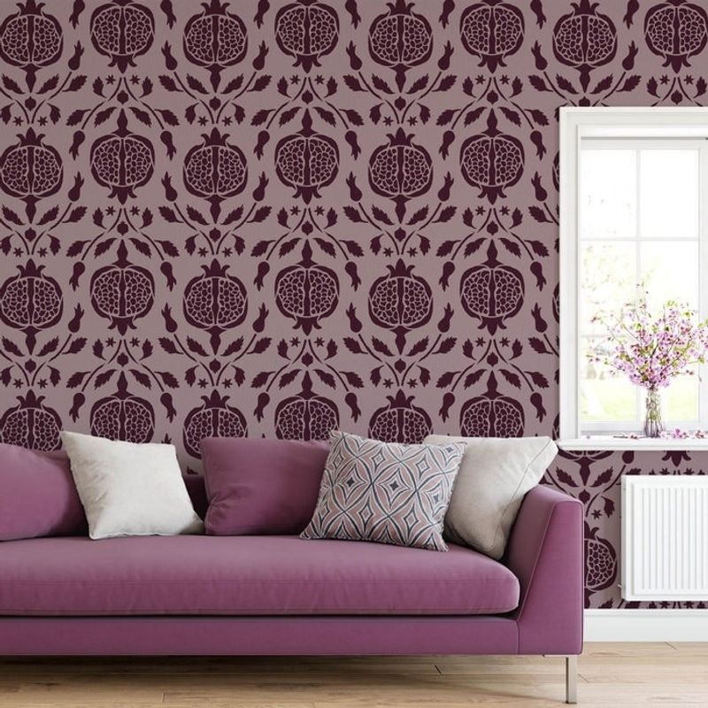 Casa si Gradina - Decoratiuni - DIY - Sabloane decorative pereti - Sablon Perete vopsire, tencuiala 900x600x0.7mm Pomegranate Refolosibil, model MXSP7103 - Infinity.ro