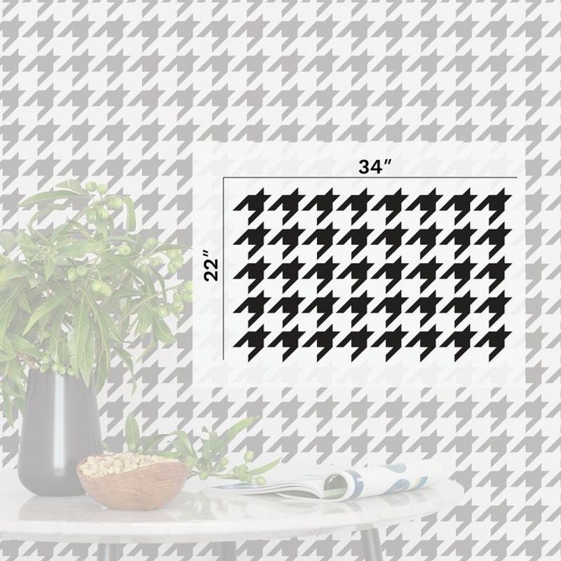 Casa si Gradina - Decoratiuni - DIY - Sabloane decorative pereti - Sablon Perete vopsire, tencuiala 900x600x0.7mm Houndstooth Refolosibil, model MXSP7117 - Infinity.ro