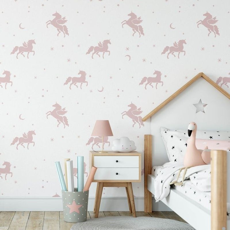 Casa si Gradina - Decoratiuni - DIY - Sabloane decorative pereti - Sablon Perete vopsire, tencuiala 900x600x0.7mm Magical Unicorn Refolosibil, model MXSP7118 - Infinity.ro