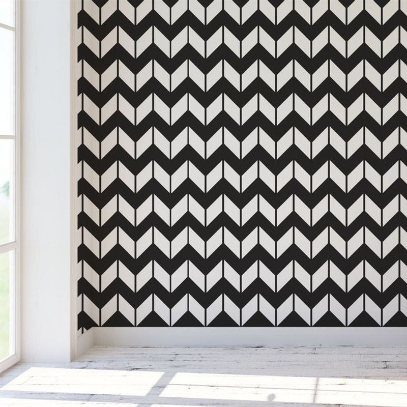 Casa si Gradina - Decoratiuni - DIY - Sabloane decorative pereti - Sablon Perete vopsire, tencuiala 900x600x0.7mm Chevron Horizontal Refolosibil, model MXSP7111 - Infinity.ro