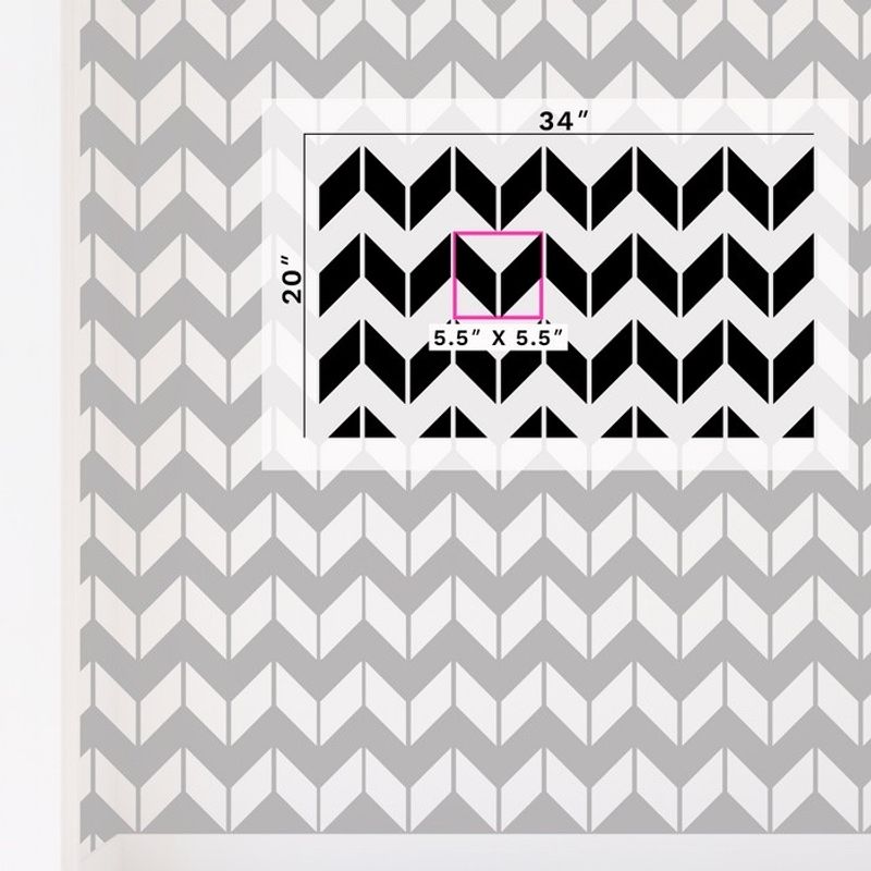 Casa si Gradina - Decoratiuni - DIY - Sabloane decorative pereti - Sablon Perete vopsire, tencuiala 900x600x0.7mm Chevron Horizontal Refolosibil, model MXSP7111 - Infinity.ro