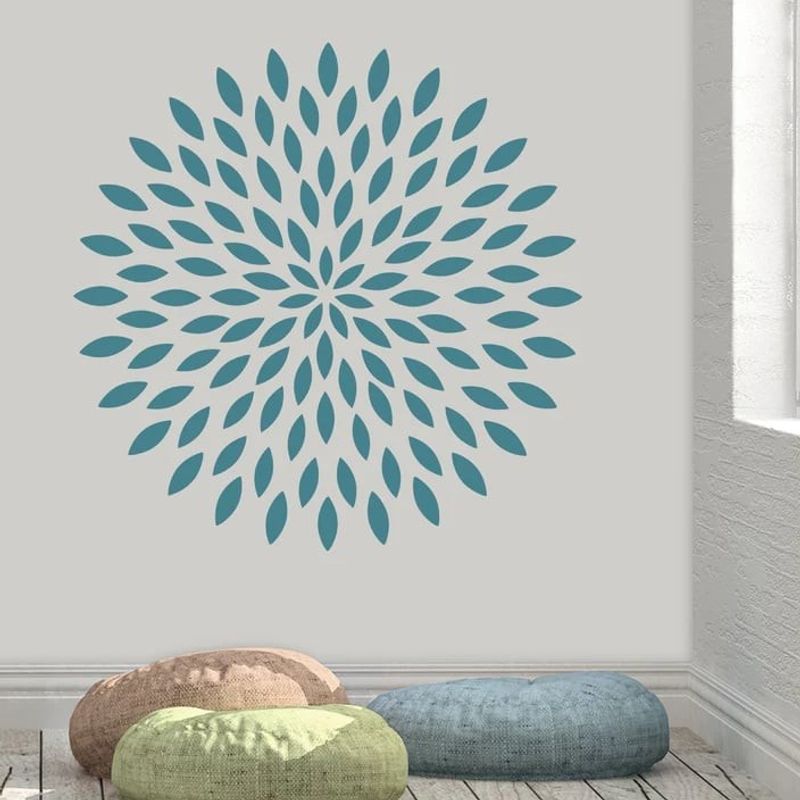 Casa si Gradina - Decoratiuni - DIY - Sabloane decorative pereti - Sablon Perete vopsire, tencuiala grosime 0.7mm Dahlia Mandala Refolosibil, model MXSP7141, 800 x 800 mm - Infinity.ro