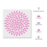 Casa si Gradina - Decoratiuni - DIY - Sabloane decorative pereti - Sablon Perete vopsire, tencuiala grosime 0.7mm Dahlia Mandala Refolosibil, model MXSP7141, 200 x 200 mm - Infinity.ro