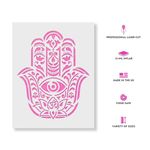 Casa si Gradina - Decoratiuni - DIY - Sabloane decorative pereti - Sablon Perete vopsire, tencuiala x0.7mm Hamsa Palm Mandala Refolosibil, model MXSP7143, 300 x 300 mm - Infinity.ro