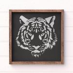 Casa si Gradina - Decoratiuni - DIY - Sabloane decorative pereti - Sablon Perete vopsire, tencuiala 0.7mm Cap de Tigru model MXSP7403, 800 x 800 mm - Infinity.ro