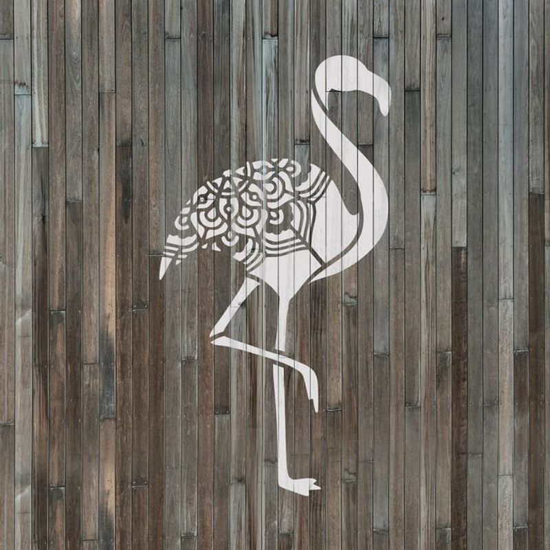 Casa si Gradina - Decoratiuni - DIY - Sabloane decorative pereti - Sablon Perete vopsire, tencuiala 0.7mm Flamingo model MXSP7395, 400 x 400 mm - Infinity.ro