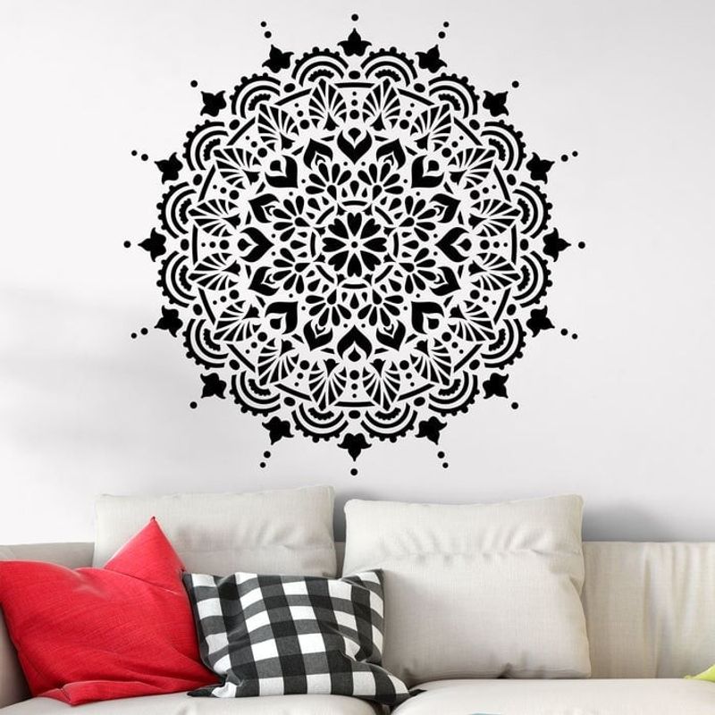 Casa si Gradina - Decoratiuni - DIY - Sabloane decorative pereti - Sablon Perete vopsire, tencuiala 0.7mm Paradise Mandala Refolosibil, model MXSP7146, 500 x 500 mm - Infinity.ro