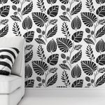 Casa si Gradina - Decoratiuni - DIY - Sabloane decorative pereti - Sablon 900x600x0.7mm Scandinavian Palm Leaves Refolosibil, model MXSP7019 - Infinity.ro
