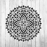 Casa si Gradina - Decoratiuni - DIY - Sabloane decorative pereti - Sablon Perete vopsire, tencuiala 0.7mm Trevo Mandala Refolosibil, model MXSP7156, 400 x 400 mm - Infinity.ro