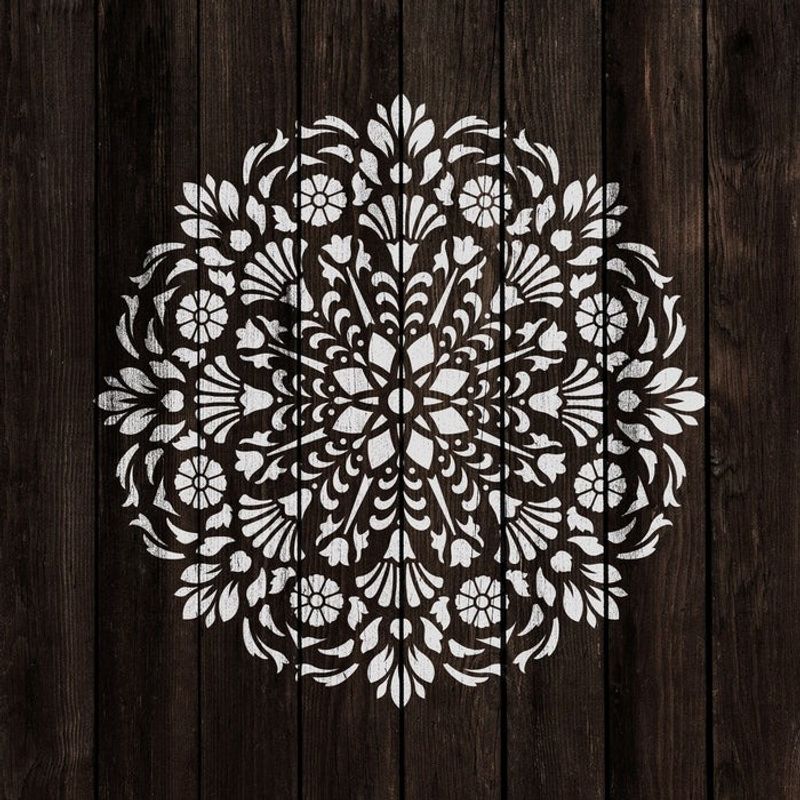 Casa si Gradina - Decoratiuni - DIY - Sabloane decorative pereti - Sablon Perete vopsire, tencuiala 0.7mm Lirio Mandala Refolosibil, model MXSP7149, 900 x 900 mm - Infinity.ro