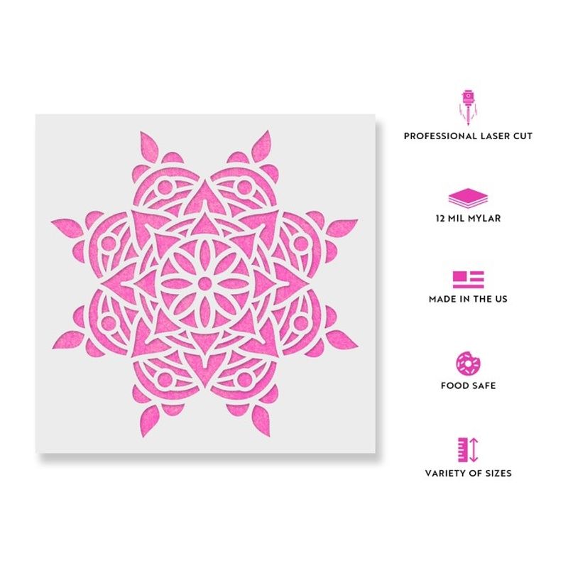 Casa si Gradina - Decoratiuni - DIY - Sabloane decorative pereti - Sablon Perete vopsire, tencuiala 0.7mm Rangoli Refolosibil, model MXSP7160, 1000 x 1000 mm - Infinity.ro