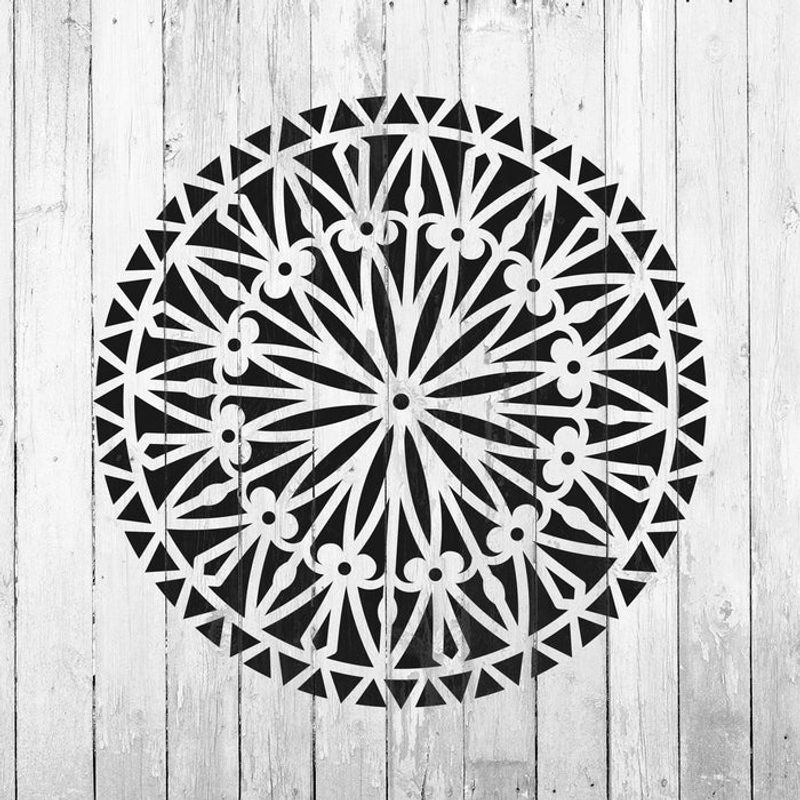 Casa si Gradina - Decoratiuni - DIY - Sabloane decorative pereti - Sablon Perete vopsire, tencuiala 0.7mm Bellis Mandala Refolosibil, model MXSP7153, 1000 x 1000 mm - Infinity.ro