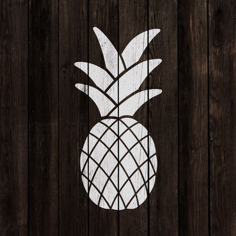 Casa si Gradina - Decoratiuni - DIY - Sabloane decorative pereti - Sablon Perete vopsire, tencuiala 0.7mm Simple Pineapple Refolosibil, model MXSP7197, 100 x 100 mm - Infinity.ro