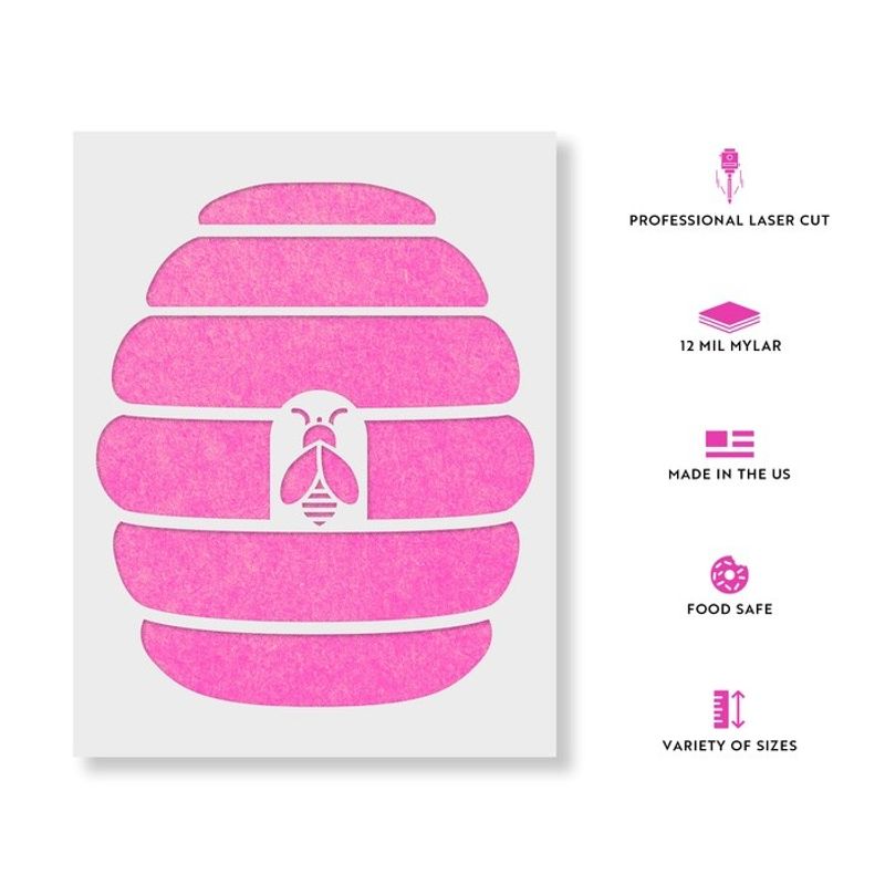 Casa si Gradina - Decoratiuni - DIY - Sabloane decorative pereti - Sablon Perete vopsire, tencuiala 0.7mm Beehive Refolosibil, model MXSP7192, 300 x 300 mm - Infinity.ro