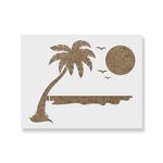 Casa si Gradina - Decoratiuni - DIY - Sabloane decorative pereti - Sablon Perete vopsire, tencuiala 0.7mm Beach Stencil Refolosibil, model MXSP7174, 400 x 400 mm - Infinity.ro