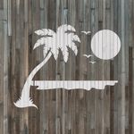 Casa si Gradina - Decoratiuni - DIY - Sabloane decorative pereti - Sablon Perete vopsire, tencuiala 0.7mm Beach Stencil Refolosibil, model MXSP7174, 400 x 400 mm - Infinity.ro