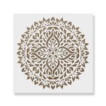 Casa si Gradina - Decoratiuni - DIY - Sabloane decorative pereti - Sablon Perete vopsire, tencuiala 0.7mm Trevo Mandala Refolosibil, model MXSP7156, 700 x 700 mm - Infinity.ro