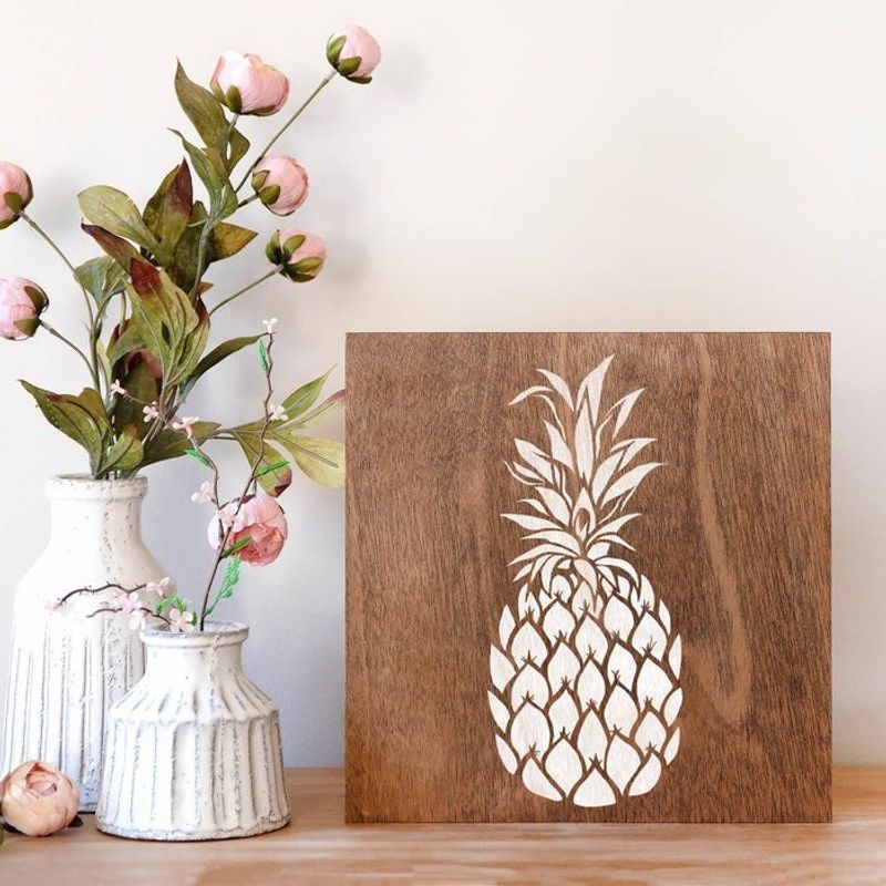 Casa si Gradina - Decoratiuni - DIY - Sabloane decorative pereti - Sablon Perete vopsire, tencuiala 0.7mm Pineapple Stencil Refolosibil, model MXSP7166, 500 x 500 mm - Infinity.ro