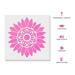 Casa si Gradina - Decoratiuni - DIY - Sabloane decorative pereti - Sablon Perete vopsire, tencuiala 0.7mm Mandala Sunflower Stencil Refolosibil, model MXSP7175, 200 x 200 mm - Infinity.ro