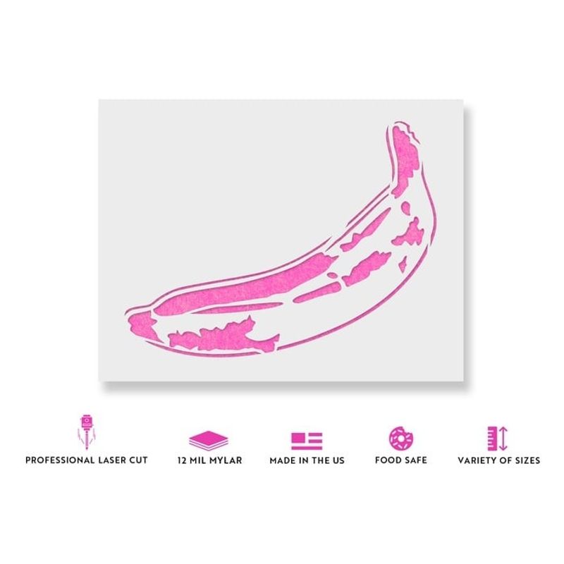 Casa si Gradina - Decoratiuni - DIY - Sabloane decorative pereti - Sablon Perete vopsire, tencuiala 0.7mm Banana Refolosibil, model MXSP7201, 500 x 500 mm - Infinity.ro