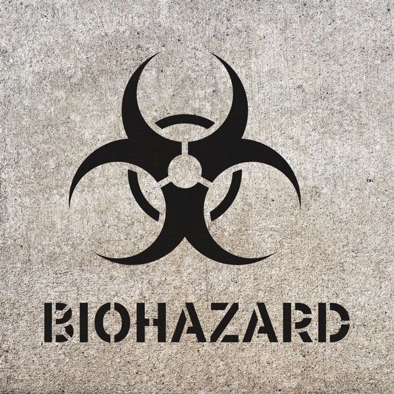 Casa si Gradina - Decoratiuni - DIY - Sabloane decorative pereti - Sablon Perete vopsire, tencuiala 0.7mm Biohazard Symbol Refolosibil, model MXSP7217, 500 x 500 mm, 0.70mm - Infinity.ro