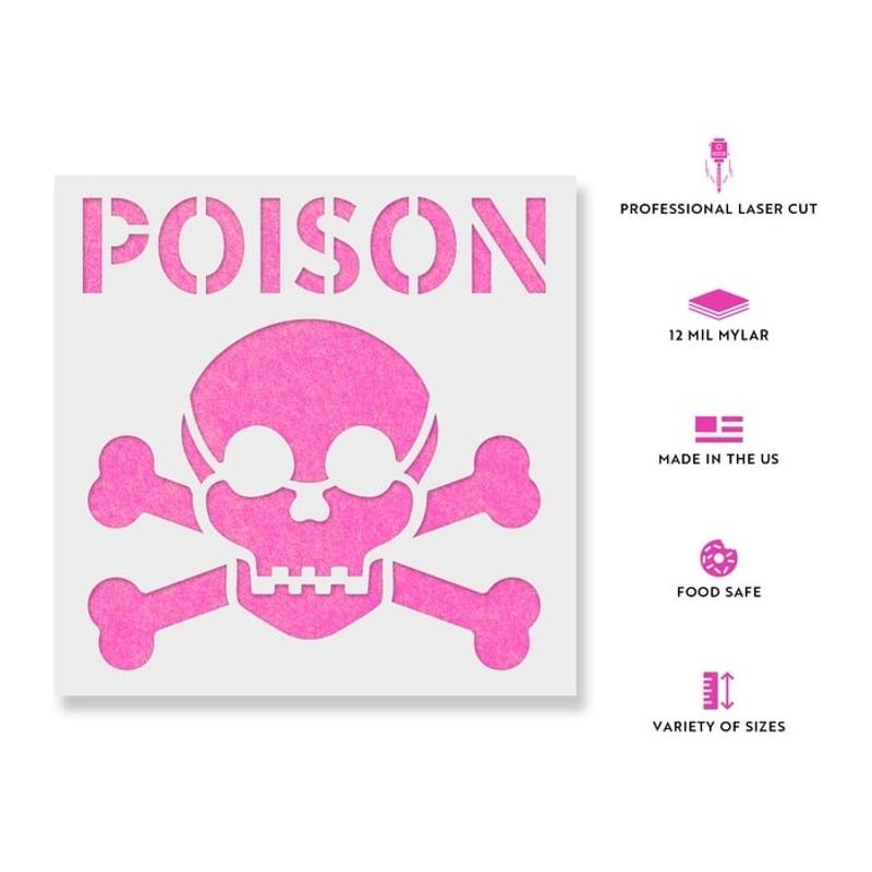 Casa si Gradina - Decoratiuni - DIY - Sabloane decorative pereti - Sablon Perete vopsire, tencuiala 0.7mm Poison Symbol Refolosibil, model MXSP7227, 700 x 700 mm, 0.70mm - Infinity.ro