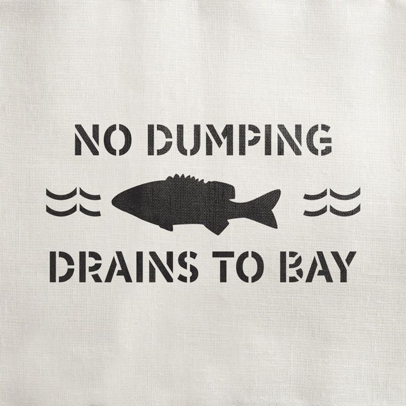 Casa si Gradina - Decoratiuni - DIY - Sabloane decorative pereti - Sablon Perete vopsire, tencuiala 0.7mm No Dumping Drains to Bay Refolosibil, model MXSP7224, 500 x 500 mm, 0.70mm - Infinity.ro