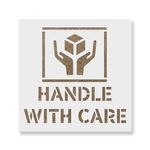 Casa si Gradina - Decoratiuni - DIY - Sabloane decorative pereti - Sablon Perete vopsire, tencuiala 0.7mm Handle With Care Symbol Refolosibil, model MXSP7230, 200 x 200 mm, 0.70mm - Infinity.ro