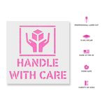 Casa si Gradina - Decoratiuni - DIY - Sabloane decorative pereti - Sablon Perete vopsire, tencuiala 0.7mm Handle With Care Symbol Refolosibil, model MXSP7230, 200 x 200 mm, 0.70mm - Infinity.ro