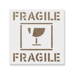 Casa si Gradina - Decoratiuni - DIY - Sabloane decorative pereti - Sablon Perete vopsire, tencuiala 0.7mm Fragile Glass Symbol Refolosibil, model MXSP7235, 100 x 100 mm, 0.70mm - Infinity.ro