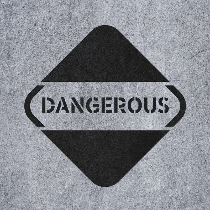 Casa si Gradina - Decoratiuni - DIY - Sabloane decorative pereti - Sablon Perete vopsire, tencuiala 0.7mm Dangerous Sign Symbol Refolosibil, model MXSP7253, 500 x 500 mm, 0.70mm - Infinity.ro
