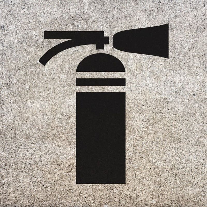 Casa si Gradina - Decoratiuni - DIY - Sabloane decorative pereti - Sablon Perete vopsire, tencuiala 0.7mm Fire Extinguisher Refolosibil, model MXSP7246, 800 x 800 mm, 0.70mm - Infinity.ro