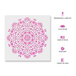 Casa si Gradina - Decoratiuni - DIY - Sabloane decorative pereti - Sablon Perete vopsire, tencuiala 0.7mm Bliss Mandala Refolosibil, model MXSP7147, 700 x 700 mm - Infinity.ro