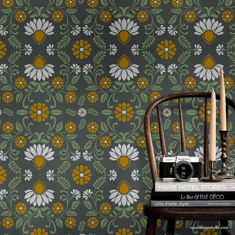 Casa si Gradina - Decoratiuni - DIY - Sabloane decorative pereti - Sablon Perete vopsire, tencuiala dimensiune 900x600 x mm grosime 0,7mm Meadowland model MXSP7496 - Infinity.ro