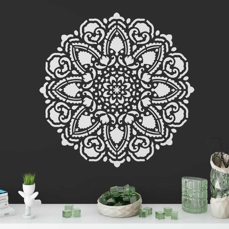 Casa si Gradina - Decoratiuni - DIY - Sabloane decorative pereti - Sablon Perete vopsire, tencuiala 0.7mm Tranquility Mandala Refolosibil, model MXSP7148, 400 x 400 mm - Infinity.ro