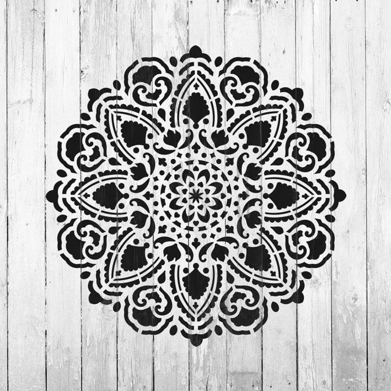 Casa si Gradina - Decoratiuni - DIY - Sabloane decorative pereti - Sablon Perete vopsire, tencuiala 0.7mm Tranquility Mandala Refolosibil, model MXSP7148, 400 x 400 mm - Infinity.ro